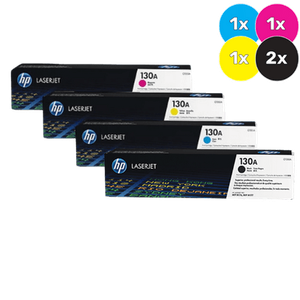 HP 130A 5 Pack Toner Cartridges - 2 x Black + CMY
