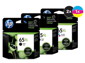 HP 65XL Ink Cartridge Value Pack  - Includes: [2 x Black, 1 x Tri-Colour]
