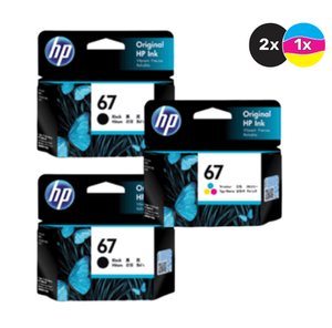 HP 67 Ink Cartridge Value Pack  - Includes: [2 x Black, 1 x Tri-Colour]