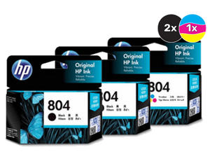 HP 804 Ink Cartridge Value Pack  - Includes: [2 x Black, 1 x Tri-Colour]
