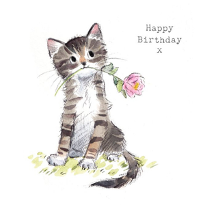 Moonpig Cute Illustrated Tabby Kitten Birthday Card