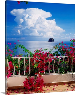 Italy, Sicily, Stromboli island, view towards Strombolicchio islet