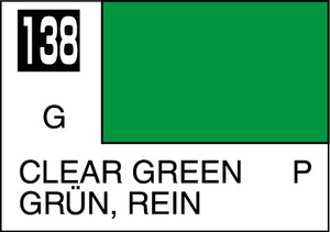 Mr. Hobby Mr. Colour - 138 - Clear Green 10ml Acrylic Model Paint