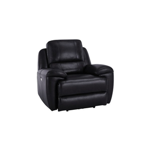 Austin Electric Recliner Armchair with Power Headrest in Black Leather