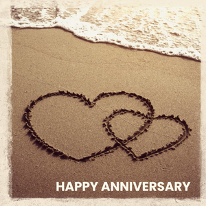 Moonpig Hearts In The Sand Photographic Happy Anniversary Card