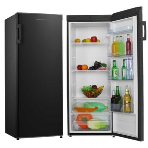 Upright Tall Freestanding Fridge &amp; Freezer Pack - Side-by-Side - Black