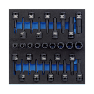Draper 63490 1/2" Sq. Dr. Impact TX-STAR and He x Socket Set in 1/2 Drawer EVA Insert Tray (28 Piece)