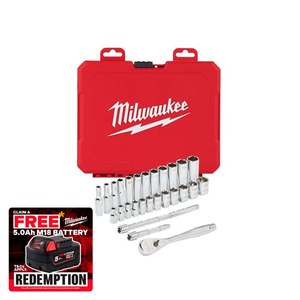 Milwaukee 4932464943 Metric 1/4" Drive Ratcheting Socket Set (28 Pieces)