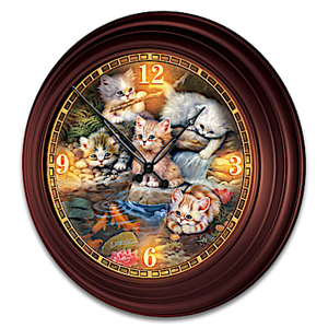 Kitten Adventures Wall Clock
