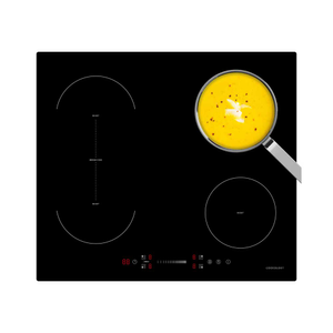 60cm Black Induction Hob with Bridging Zone