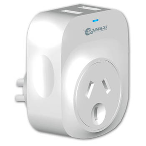 Sansai 1 Outlet Adapter with 2 USB-A Charging Ports 2.1A Fast Charging  - PAD-204USB