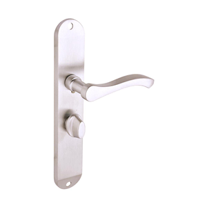 Capri Lever Long Backplate Bathroom Door Handle - Brushed Nickel - Pair - Designer Levers