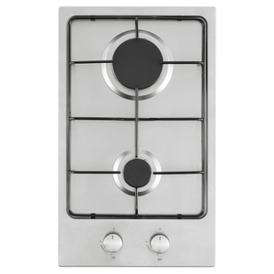 30cm Stainless Steel 2 Burner Gas Hob with LPG Conversion Kit