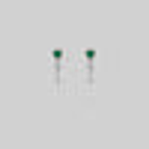 REIGN. Green Heart & Dagger Drop Earrings - Silver