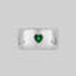 CANDICE. Green Heart Chunky Band Ring - Silver