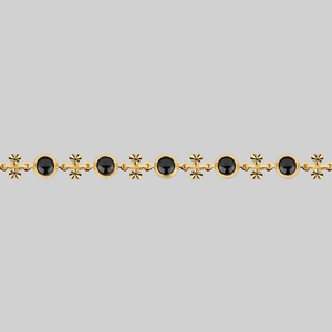 LISBET. Cross & Black Glass Choker - Gold - Gold