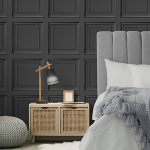 Fine Decor Distinctive Square Panel Dark Grey Wallpaper - FD43001