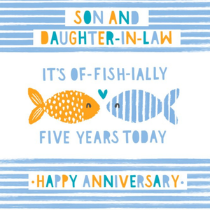 Moonpig Cute Illustrated Fish Son And Daughter-In-Law Anniversary Card