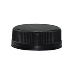 38 mm Black HDPE Tamper-Evident Cap (Unlined) - 3801C01BLK