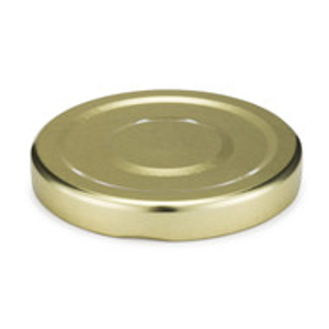 63 mm Gold Metal Lug Caps w/ Safety Button (Plastisol Liner) - X63-SBL