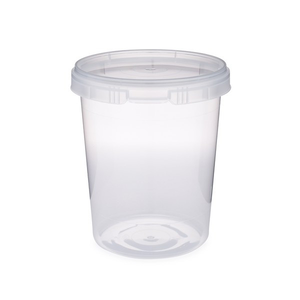 32 oz Clear PP Plastic Round Snap-Lock Containers (Tamper-Evident Lid) - 2332T17