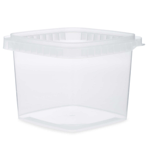 48 oz Clear PP Plastic Square Snap-Lock Containers - 2332T49-B
