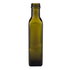 8.5 oz Green Glass Square Marasca Oil Bottles (Cap Not Included) - 4902B32-B