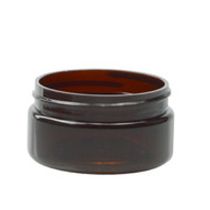 2 oz Amber PET Plastic Straight Sided Jars (Cap Not Included) - 2852B01-BABR