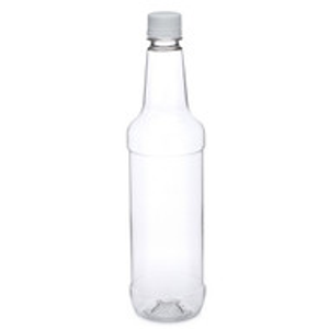750 ml Clear PET Plastic Liquor Bottles (White Tamper-Evident Cap) - 7100B05
