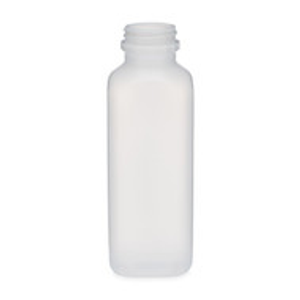 16 oz Natural Beveled Square HDPE Juice Bottle (Cap Not Included) - YJUICE16