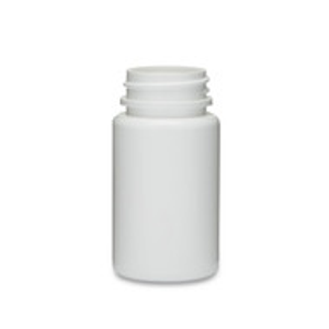 2 oz White HDPE Plastic Wide Mouth Packer Bottles (Cap Not Included) - 36102-B