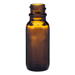 0.5 oz Amber Glass Boston Round Bottles (Cap Not Included) - 4699B01-BABR