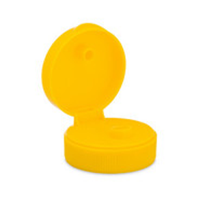 38-400 Yellow PP Low Profile Flip Top Caps - 6030Y