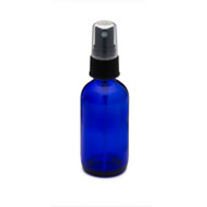2 oz Cobalt Blue Glass Boston Round Bottles (Black Fine Mist Sprayer) - CB2AB-24