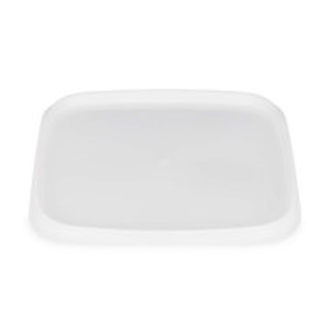 Large White PP Plastic Square Tamper-Evident Snap-Lock Lids - 2332C33