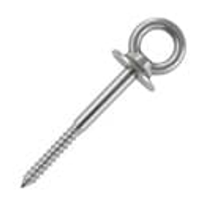 Wood Screw Thread Eye Bolt with Collar - Stainless Steel
