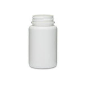 3 oz White HDPE Plastic Wide Mouth Packer Bottles (Cap Not Included) - 36103-B