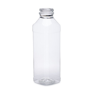 16 oz Clear PET Plastic Square Bottles (Cap Not Included) - 3592B05-B