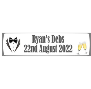 Personalised Silver and White Boys Debs Banner