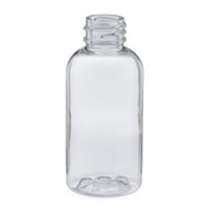 2 oz Clear PET Plastic Boston Round Bottles (Cap Not Included) - 3371B03-BCLR