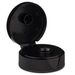 38-400 Black PP Plastic Flip Top Caps - 6030C05