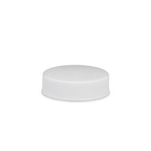 38-400 White PP Plastic Ribbed Screw Top Caps (Pressure Sensitive & Foam Liners) - X38-400FS