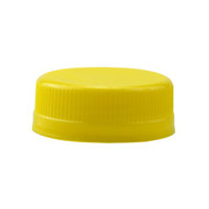 38 mm Yellow HDPE Tamper-Evident Cap (Unlined) - 3801C01YLW