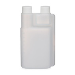 16 oz Natural HDPE Plastic Twin Neck Measure & Pour Bettix Bottles (White Cap) - 3250B53