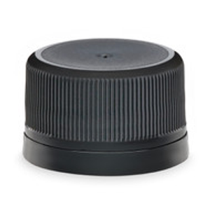 28 mm Black PP Tamper-Evident Flat Seal Caps - 283898