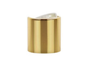 24-410 Gold PP Plastic Unlined Smooth Disc Cap - 6037C87