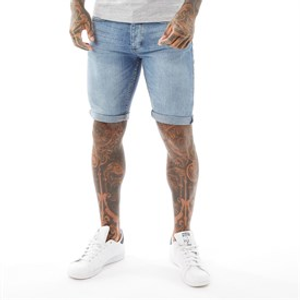 Crosshatch Mens Tadcaster Mens Denim Shorts Light Wash