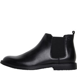 Deakins Mens Morley Chelsea Boots Black PU