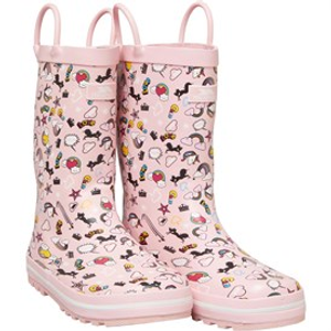 Trespass Junior Girls Starryton Unicorn Printed Wellington Boots Unicorn Pink