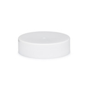 38-400 White PP Plastic Smooth Flat Screw Top Caps - 3300C03WHT